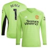 Original Fußballtrikot Manchester United De Gea 1 Torwart Heimtrikot 2023-24 Langarm Für Herren